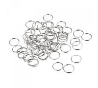 sourcing map Double Loops Split Rings, 10mm Small Round Key Ring Parts for DIY Crafts Making, Silver Tone 200Pcs