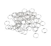 sourcing map Double Loops Split Rings, 12mm Small Round Key Ring Parts for DIY Crafts Making, Silver Tone 120Pcs