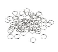 sourcing map Double Loops Split Rings, 8mm Small Round Key Ring Parts for DIY Crafts Making, Silver Tone 120Pcs