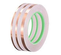 sourcing map Double-Sided Conductive Tape Copper Foil Tape Adhesive 4mm/5mm/8mm x 30m/98.4ft for Guitar, EMI Shielding Crafts, Electrical Repairs, Stained Glass 2pcs