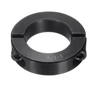 sourcing map Double Split Shaft Collar, 1-1/4" Bore One Piece Clamping Collar 2-1/16" OD 1/2" Thickness Black Oxide Lock Collar Clamp with Set Screws (1045 Steel)