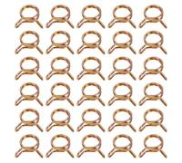 sourcing map Double Wire Fuel Line Hose Clips 10mm ID, 30Pcs 65Mn Spring Steel Tubing Spring Clips Clamps Assortment for Air Hose Tube Water Pipe Motorcycle Scooter ATV, Brass