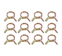 sourcing map Double Wire Fuel Line Hose Clips 11mm ID, 12Pcs 65Mn Spring Steel Tubing Spring Clips Clamps Assortment for Air Hose Tube Water Pipe Motorcycle Scooter ATV, Brass