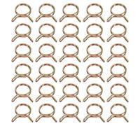 sourcing map Double Wire Fuel Line Hose Clips 13mm ID, 30Pcs 65Mn Spring Steel Tubing Spring Clips Clamps Assortment for Air Hose Tube Water Pipe Motorcycle Scooter ATV, Brass