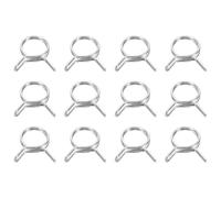 sourcing map Double Wire Fuel Line Hose Clips 14mm ID 14-16.5mm OD, 12Pcs Stainless Steel Tubing Spring Clips Clamps Assortment for Air Hose Tube Water Pipe Motorcycle Scooter ATV, Silver