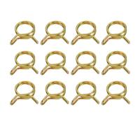 sourcing map Double Wire Fuel Line Hose Clips 15mm ID, 12Pcs 65Mn Spring Steel Tubing Spring Clips Clamps Assortment for Air Hose Tube Water Pipe Motorcycle Scooter ATV, Brass