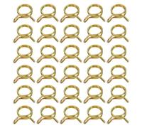 sourcing map Double Wire Fuel Line Hose Clips 15mm ID, 30Pcs 65Mn Spring Steel Tubing Spring Clips Clamps Assortment for Air Hose Tube Water Pipe Motorcycle Scooter ATV, Brass