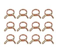 sourcing map Double Wire Fuel Line Hose Clips 16mm ID, 12Pcs 65Mn Spring Steel Tubing Spring Clips Clamps Assortment for Air Hose Tube Water Pipe Motorcycle Scooter ATV, Brass