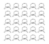 sourcing map Double Wire Fuel Line Hose Clips 16mm ID 16-19.2mm OD, 25Pcs Stainless Steel Tubing Spring Clips Clamps Assortment for Air Hose Tube Water Pipe Motorcycle Scooter ATV, Silver