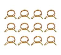 sourcing map Double Wire Fuel Line Hose Clips 17mm ID, 12Pcs 65Mn Spring Steel Tubing Spring Clips Clamps Assortment for Air Hose Tube Water Pipe Motorcycle Scooter ATV, Brass