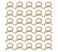 sourcing map Double Wire Fuel Line Hose Clips 18mm ID, 30Pcs 65Mn Spring Steel Tubing Spring Clips Clamps Assortment for Air Hose Tube Water Pipe Motorcycle Scooter ATV, Brass