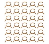 sourcing map Double Wire Fuel Line Hose Clips 19mm ID, 30Pcs 65Mn Spring Steel Tubing Spring Clips Clamps Assortment for Air Hose Tube Water Pipe Motorcycle Scooter ATV, Brass