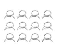 sourcing map Double Wire Fuel Line Hose Clips 20mm ID 20-23.4mm OD, 12Pcs Stainless Steel Tubing Spring Clips Clamps Assortment for Air Hose Tube Water Pipe Motorcycle Scooter ATV, Silver
