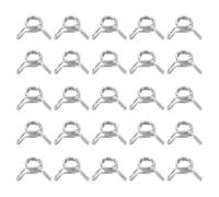 sourcing map Double Wire Fuel Line Hose Clips 4.5mm ID 4.5-5.1mm OD, 25Pcs Stainless Steel Tubing Spring Clips Clamps Assortment for Air Hose Tube Water Pipe Motorcycle Scooter ATV, Silver
