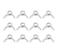 sourcing map Double Wire Fuel Line Hose Clips 4mm ID 4-4.8mm OD, 12Pcs Stainless Steel Tubing Spring Clips Clamps Assortment for Air Hose Tube Water Pipe Motorcycle Scooter ATV, Silver