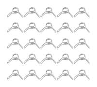 sourcing map Double Wire Fuel Line Hose Clips 4mm ID 4-4.8mm OD, 25Pcs Stainless Steel Tubing Spring Clips Clamps Assortment for Air Hose Tube Water Pipe Motorcycle Scooter ATV, Silver