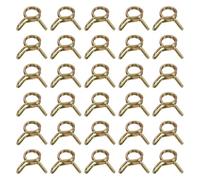 sourcing map Double Wire Fuel Line Hose Clips 5mm ID, 30Pcs 65Mn Spring Steel Tubing Spring Clips Clamps Assortment for Air Hose Tube Water Pipe Motorcycle Scooter ATV, Brass