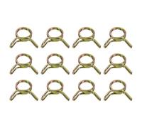 sourcing map Double Wire Fuel Line Hose Clips 8mm ID, 12Pcs 65Mn Spring Steel Tubing Spring Clips Clamps Assortment for Air Hose Tube Water Pipe Motorcycle Scooter ATV, Brass