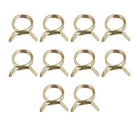 sourcing map Double Wire Spring Hose Clamp, 20pcs 65Mn Steel 23mm Inner Dia Fit 24mm-25.3mm OD Hose Fuel Line Silicone Tube Spring Clips, Color Zinc Plated