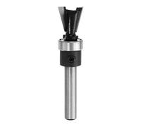sourcing map Dovetail Router Bits 1/4" Shank 1/2" Dia Carbide Tipped Dovetail Joint Router Bit with Bearing Guide for Woodworking Cutter Cabinet Making, Black