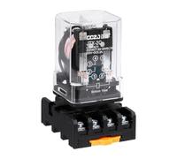 sourcing map DPDT Electromagnetic Power Relay, AC 110V Coil 10A 8 Pin MK2P-I Small Relay with Plug-in Terminal Socket Base 2NO 2NC JTX-2C