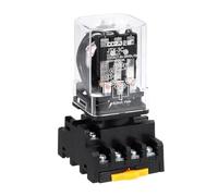 sourcing map DPDT Electromagnetic Power Relay, AC 12V Coil 10A 11 Pin MK2P-I Small Relay with Plug-in Terminal Socket Base 3NC 3NO JTX-3C
