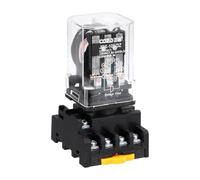 sourcing map DPDT Electromagnetic Power Relay, AC 220V Coil 10A 11 Pin MK2P-I Small Relay with Plug-in Terminal Socket Base 3NC 3NO JQX-10F/3Z