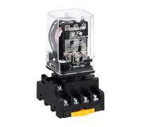 sourcing map DPDT Electromagnetic Power Relay, AC 220V Coil 10A 11 Pin MK2P-I Small Relay with Plug-in Terminal Socket Base 3NC 3NO JTX-3C
