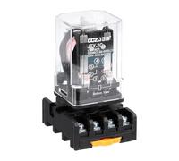 sourcing map DPDT Electromagnetic Power Relay, AC 220V Coil 10A 8 Pin MK2P-I Small Relay with Plug-in Terminal Socket Base 2NO 2NC JTX-2C