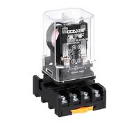 sourcing map DPDT Electromagnetic Power Relay, AC 220V Coil 10A 8 Pin MK2P-I Small Relay with Plug-in Terminal Socket Base 2NC 2NO JQX-10F/2Z