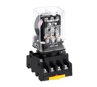 sourcing map DPDT Electromagnetic Power Relay, AC 24V Coil 10A 11 Pin MK2P-I Small Relay with Plug-in Terminal Socket Base 3NC 3NO JTX-3C