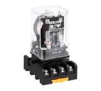 sourcing map DPDT Electromagnetic Power Relay, AC 24V Coil 10A 8 Pin MK2P-I Small Relay with Plug-in Terminal Socket Base 2NC 2NO JQX-10F/2Z