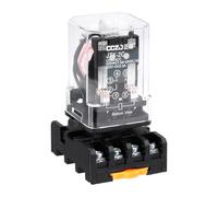 sourcing map DPDT Electromagnetic Power Relay, AC 36V Coil 10A 8 Pin MK2P-I Small Relay with Plug-in Terminal Socket Base 2NO 2NC JTX-2C