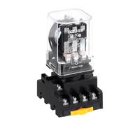 sourcing map DPDT Electromagnetic Power Relay, DC 12V Coil 10A 11 Pin MK2P-I Small Relay with Plug-in Terminal Socket Base 3NC 3NO JTX-3C