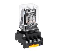 sourcing map DPDT Electromagnetic Power Relay, DC 12V Coil 10A 11 Pin MK2P-I Small Relay with Plug-in Terminal Socket Base 3NC 3NO JQX-10F/3Z