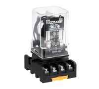 sourcing map DPDT Electromagnetic Power Relay, DC 12V Coil 10A 8 Pin MK2P-I Small Relay with Plug-in Terminal Socket Base 2NO 2NC JTX-2C