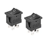 sourcing map DPST Boat Rocker Switch Black Toggle Switch for Boat Marine 4pins ON/OFF AC 250V/6A 125V/10A 2pcs