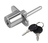sourcing map Drawer Desk Wardrobe Cabinet Plunger Lock, 3/4" Cylinder Diameter 13/16" Cylinder Length, Zinc Alloy Chrome Finish, Keyed Different