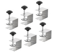 sourcing map Drawer Front Installation Clamps, Stainless Steel Cabinet Jig C Clamps for Tables Desks, 6Pcs