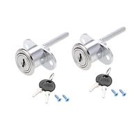 sourcing map Drawer Lock 19mm Cylinder Diameter for Desk Cabinet Locker Showcase Silver 2Pcs