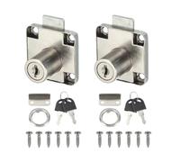 sourcing map Drawer Lock with Keys, Steel Cabinet Drawer Lock 7/8" Length 3/4" Dia Cylinder Cam Locks Keyed Different for File Drawer RV Storage Replacement, Silver Pack of 2