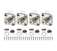 sourcing map Drawer Lock with Keys, Steel Cabinet Drawer Lock 7/8" Length 5/8" Dia Cylinder Cam Locks Keyed Alike for File Drawer RV Storage Replacement, Silver Pack of 4