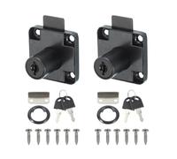 sourcing map Drawer Lock with Keys, Steel Cabinet Drawer Lock 7/8" Length 5/8" Dia Cylinder Cam Locks Keyed Different for File Drawer RV Storage Replacement, Black Pack of 2