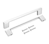 sourcing map Drawer Pulls, 6Pcs 6" - Aluminum Alloy Kitchen Cabinet Handles, Rectangle Furniture Hardware Solid Handles for Vanity Wardrobe Cupboard (Chrome)