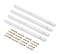 sourcing map Drawer Slides, 8Set 300mm - Plastic Drawer Rails with Screw, Side Mounted Grooved Guide Rail for Cabinet Bedside Table Wardrobe Dresser (White)