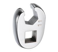 sourcing map Drive Crowfoot Wrench 3/8" Drive 11mm Metric Fractional Crowfoot Flare Nut Wrench 40Cr Chrome Plated Open End Crowfoot Wrench for Mechanics Automotive Repair Work