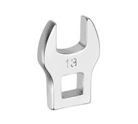 sourcing map Drive Crowfoot Wrench 3/8 Inch 13mm Metric Flare Nut Wrench CR-V Steel Electroplating Open End Crowfoot Wrench for Automotive Repair Mechanics, Bright Silver