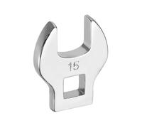 sourcing map Drive Crowfoot Wrench 3/8 Inch 15mm Metric Flare Nut Wrench CR-V Steel Electroplating Open End Crowfoot Spanner for Automotive Repair Mechanics, Bright Silver