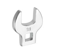 sourcing map Drive Crowfoot Wrench 3/8 Inch 18mm Metric Flare Nut Wrench CR-V Steel Electroplating Open End Crowfoot Spanner for Automotive Repair Mechanics, Bright Silver