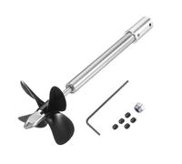 sourcing map Drive Shaft Four Propeller and Coupling Joint for RC Boat Coupler Assemble Kit, L12.5cm Shaft, L8cm Sleeve, D5.5cm Four Propeller, Fit for 5mm Motor Shaft